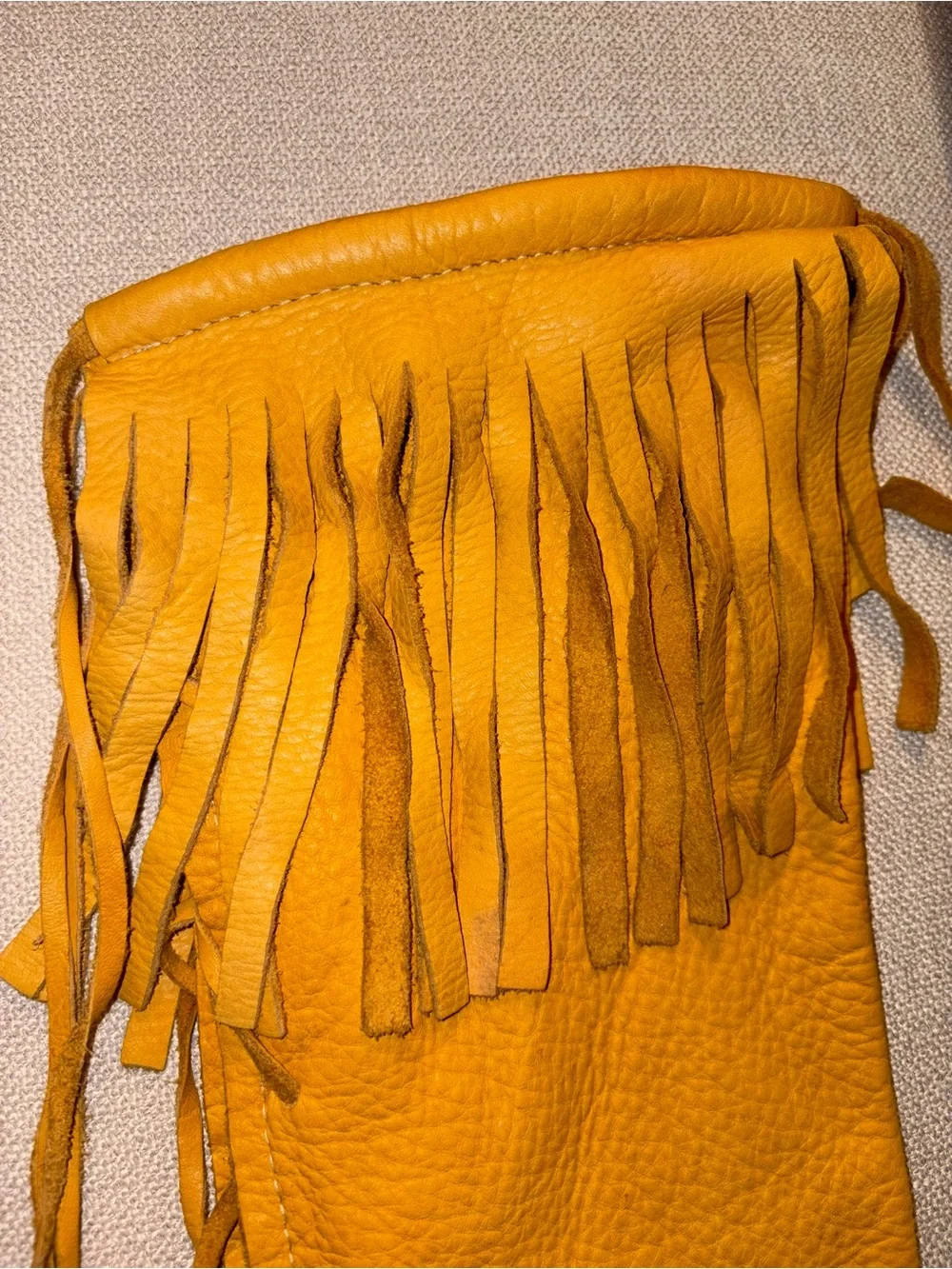 Vintage Leather Fringe Moccasin Boots Soft Sole Knee High Boho Mens 11